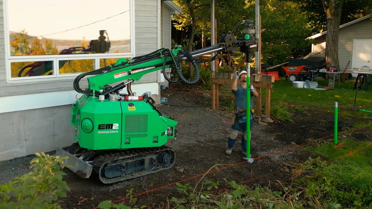 Installation de pieux vissés Techno Pieux pour un patio de prestige