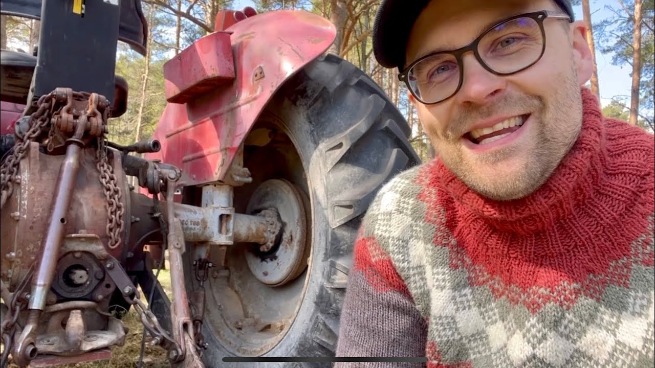 Traktorin (MF 135) käynnistys talven jälkeen sekä peräkärryn siirto! @Massikkajamina