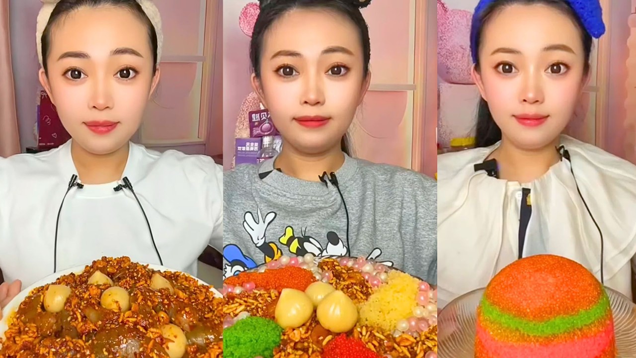 Extreme Colorful Snack ASMR Mukbang | Spicy Crunchy Egg Mix & Chinese Eating Sounds #418