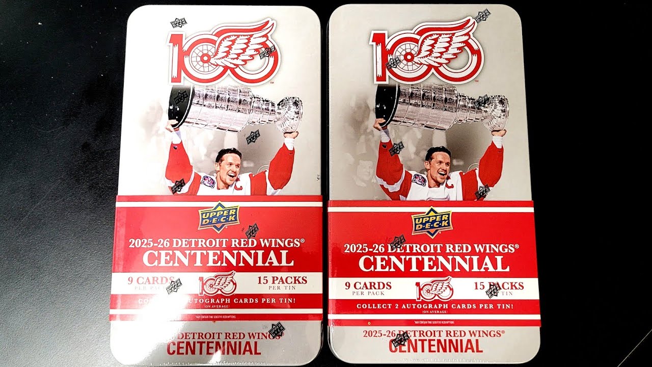 2 more 2025-26 Upper Deck Detroit Red Wings Centennial Tin Breaks