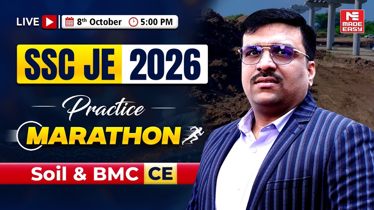 SSC JE 2026 Practice Marathon | Soil Mechanics & Building Materials | CE | Akhilesh Sir | Live 5 PM