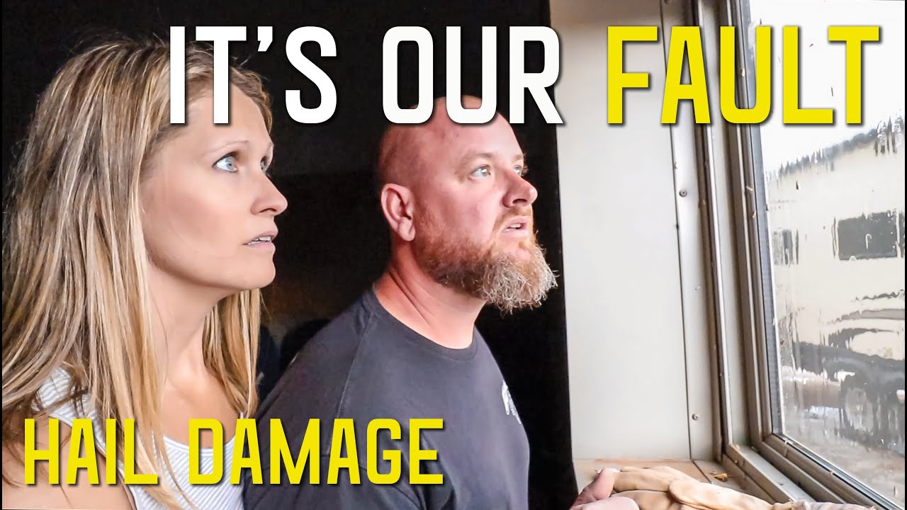 RVING IN SEVERE WEATHER | HAIL DAMAGE TO THE RV | WYOMING RODEO S4 || Ep50