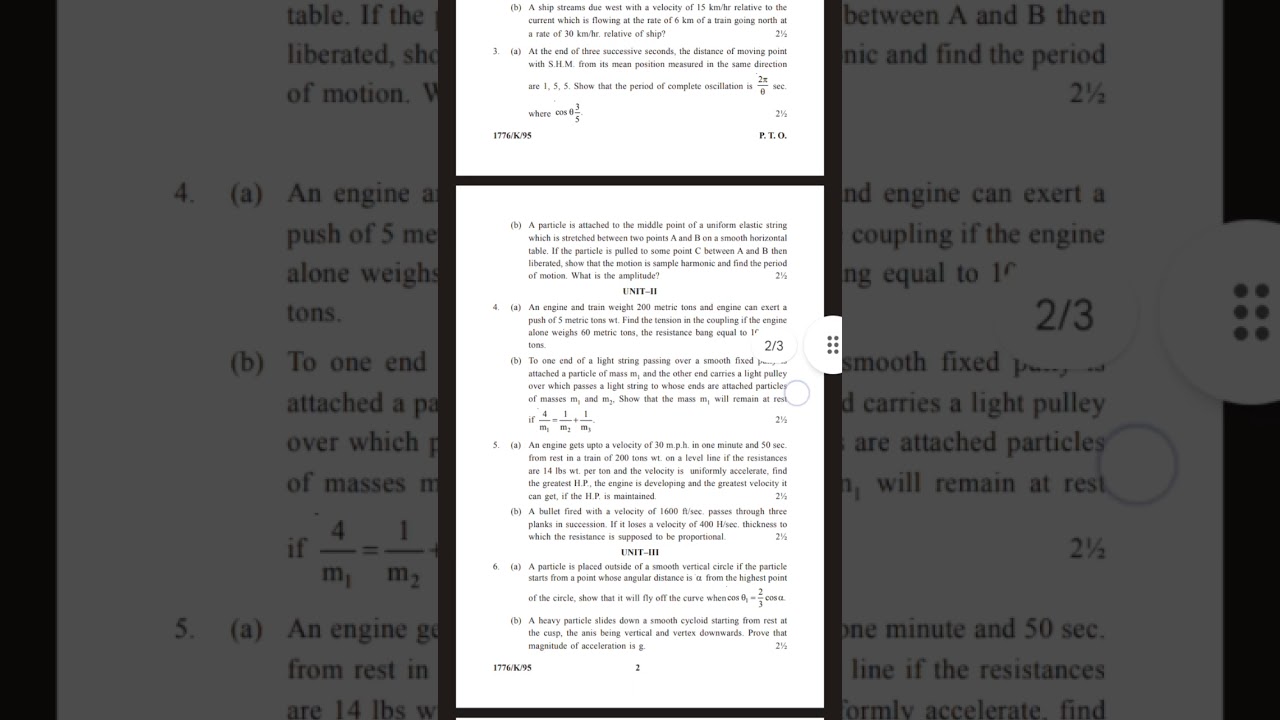 #kuk BA-III sixth SEMESTER Mathematics(Dyanmics) 2021 #paper2021 #kukexam2021