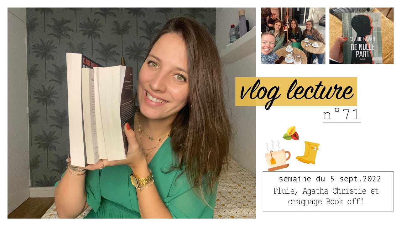 VLOG LECTURE n°71 // Sem. 05.09.22 // Pluie, Agatha Christie et craquage Book off 🛍