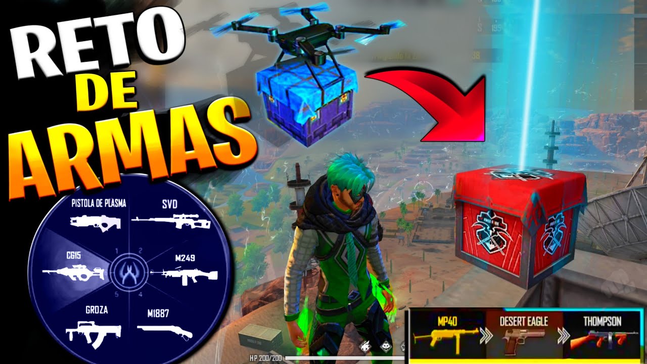 RETO DE ARMAS SOLO VALE AIRDROP *GRACIOSO* RETOS EN CLASIFICATORIA FREEFIRE