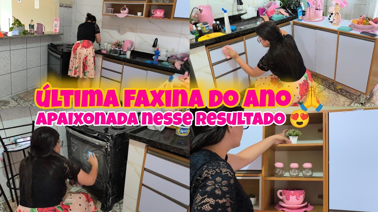 FAXINA COMPLETA DETALHADA/FAXINEI E DECOREI 😍 COZINHA DE CARA NOVA/ULTIMA DO ANO 