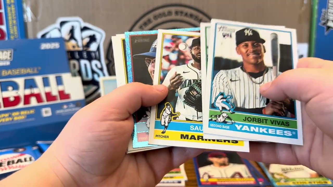 2025 Topps Heritage HN (Broken Bat Relic, Black Chrome /76, Green Chrome /99 и Rookie Image Vara).