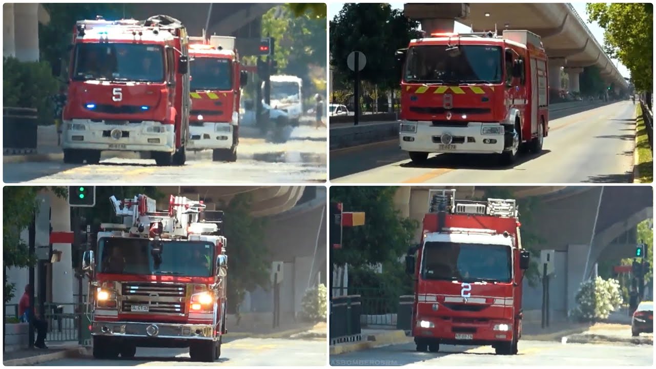 Bomberos  Ñuñoa respondiendo a llamado estructural en la comuna de la florida [GROVER AIRHORNS]