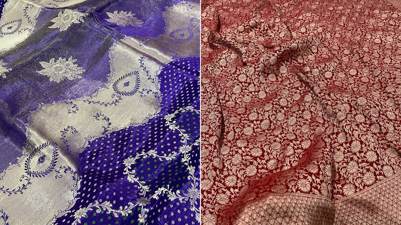 Banarsi pure khaddi Georgette and pure Mashru silk sarees , malai silk ,semi Georgette 