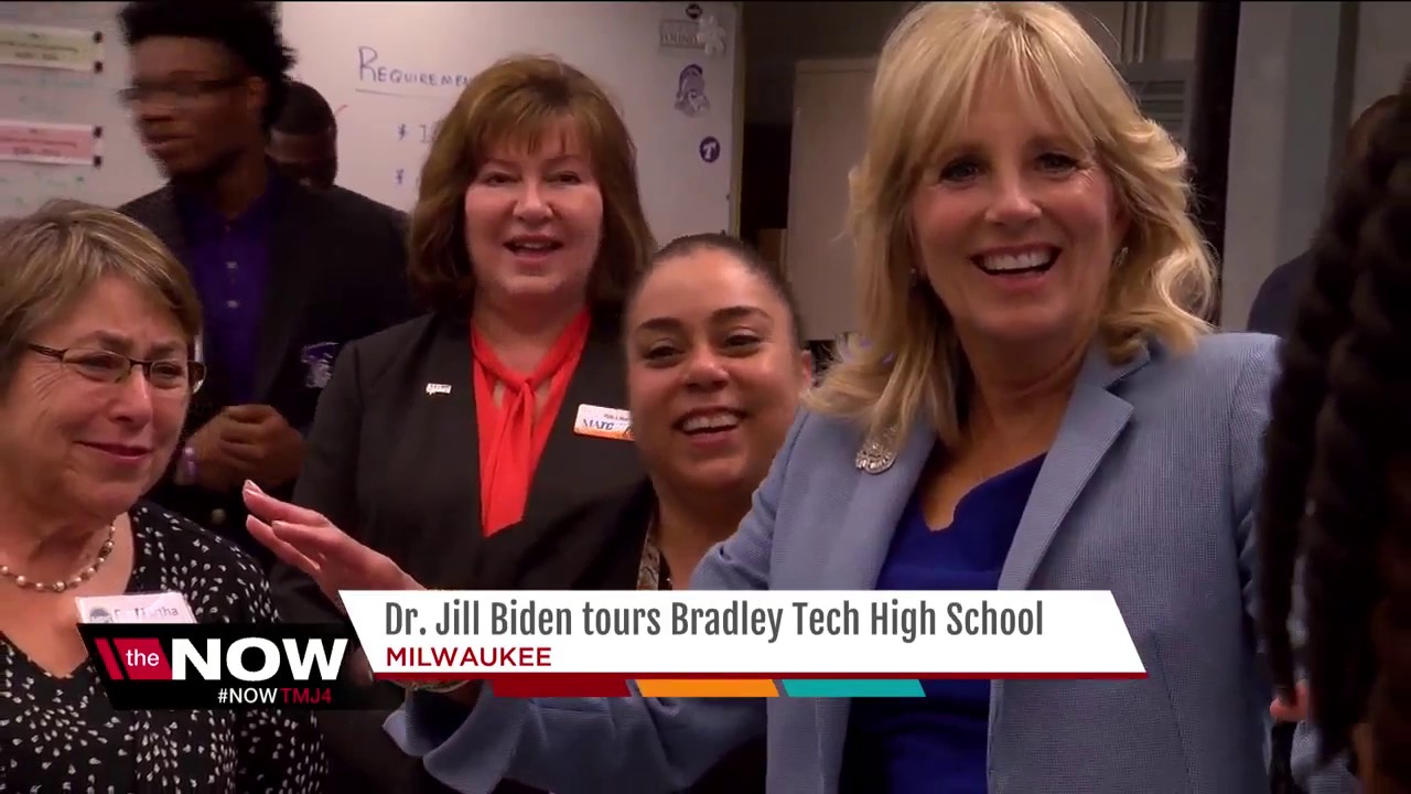 Dr. Jill Biden tours Bradley Tech High School