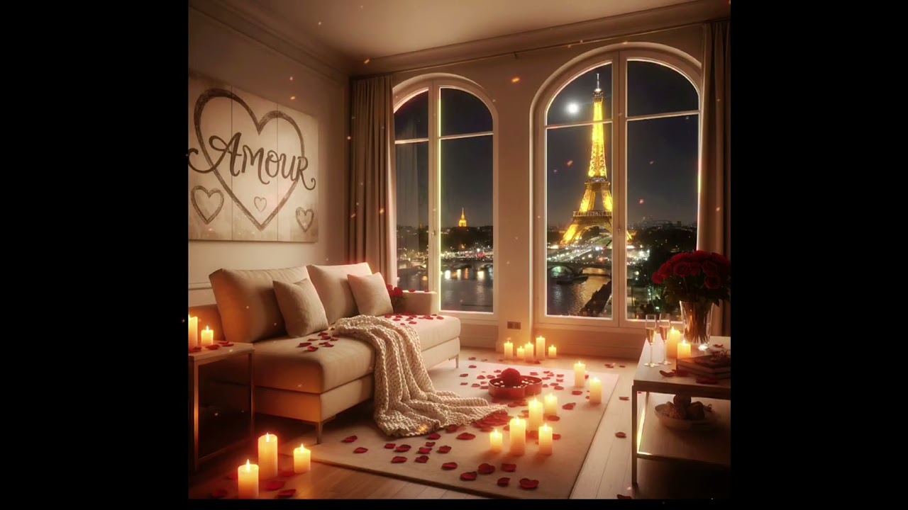 Parisian Romantic Jazz 🎷 Eiffel Tower View | Cozy Luxury Valentine’s Ambience
