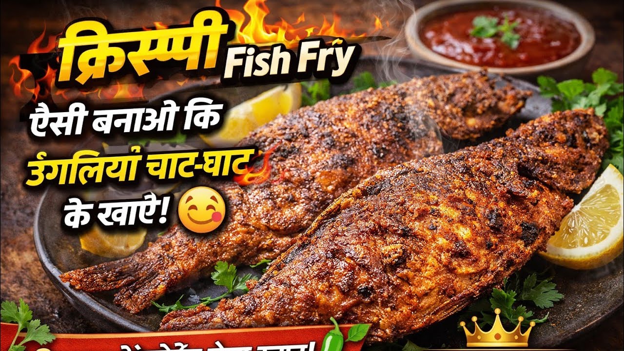 क्रिस्पी फिश फ्राई।मुंह में जाते ही घुल जाता है।