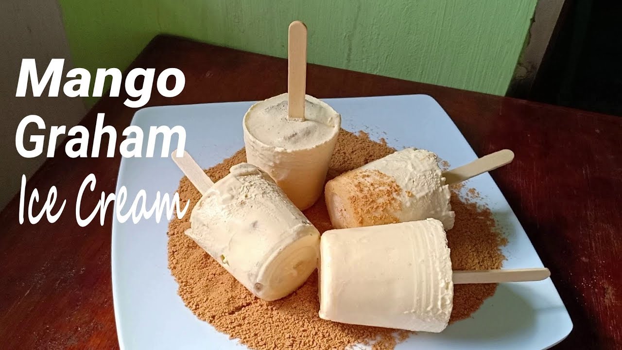 Homemade Mango Graham Ice Cream | How to make Mango Graham Ice Cream | No Ice Cream Maker