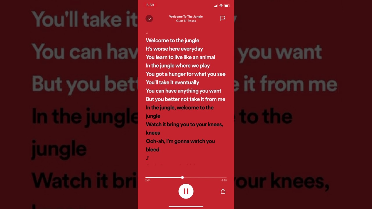 Guns N’ Roses- Welcome To The Jungle (lyrics)