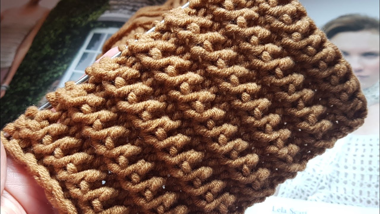 Потрясающей красоты рельефная резинка спицами 👸 knitting pattern.