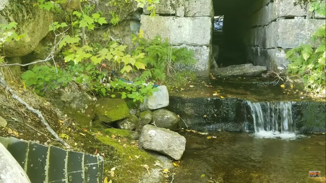 Walking Inside Really Old Granite Box Culvert And Railroad