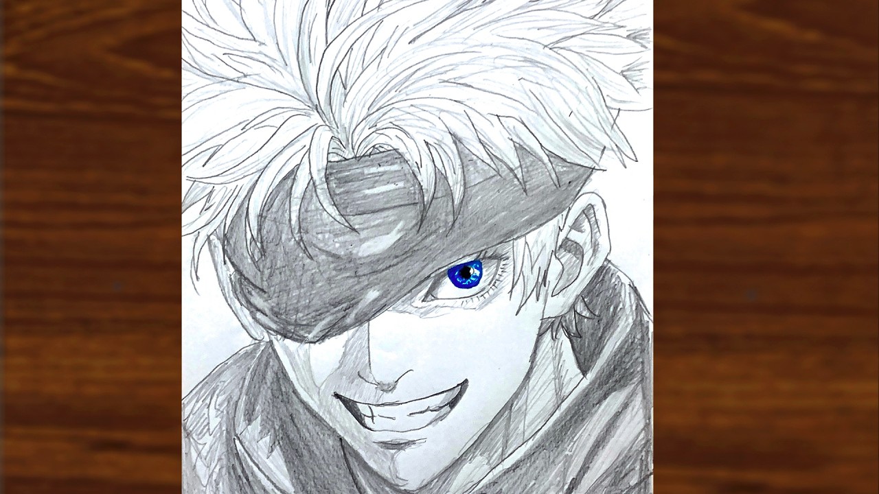 Gojo Satoru | Six Eyes Revealed – Power Behind the Blindfold (Sketch Art)