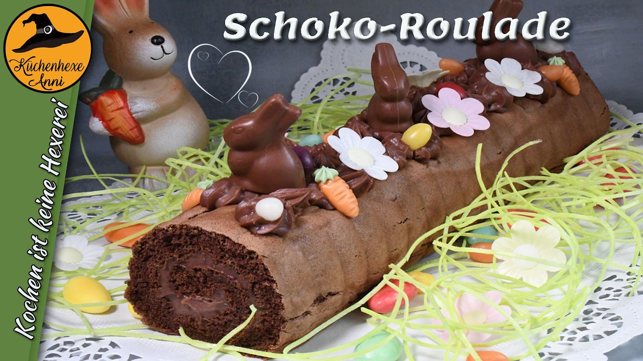 3 G&auml;nge Ostermen&uuml; Nachspeise ( Schokoroulade mit Schokopudding - Creme)