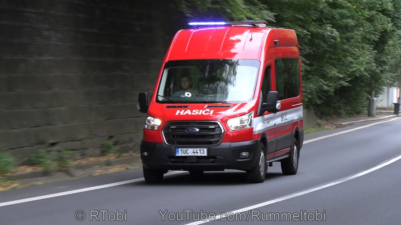 Kostany volunteer fire department Ford Transit van responding [CZ | 8.2022]
