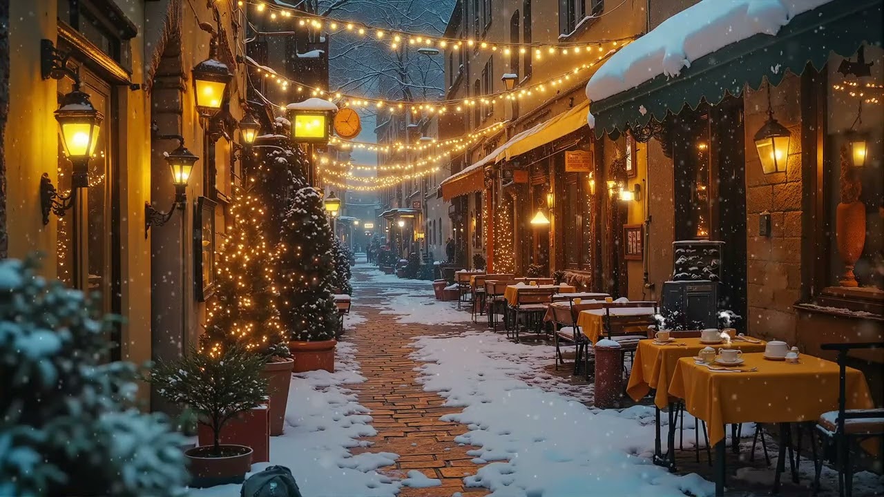 Quiet Blocks & Coffee Jazz ❄️ Smooth Winter Street Ambience