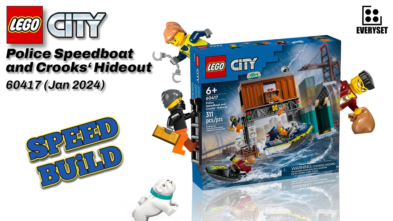 LEGO City - Police Speedboat and Crooks' Hideout - 60417 Speed Build
