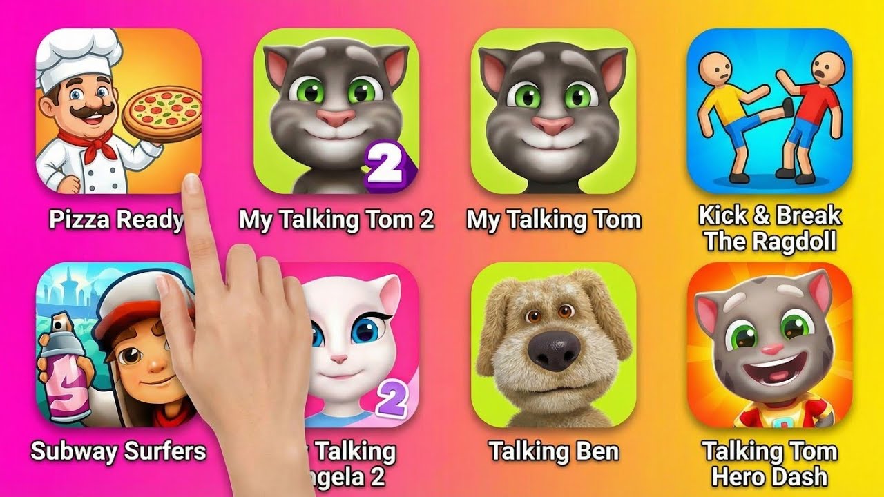 Pizza Ready, My Talking Tom 2, Talking Tom & Kick the Ragdoll - Funny Gameplay