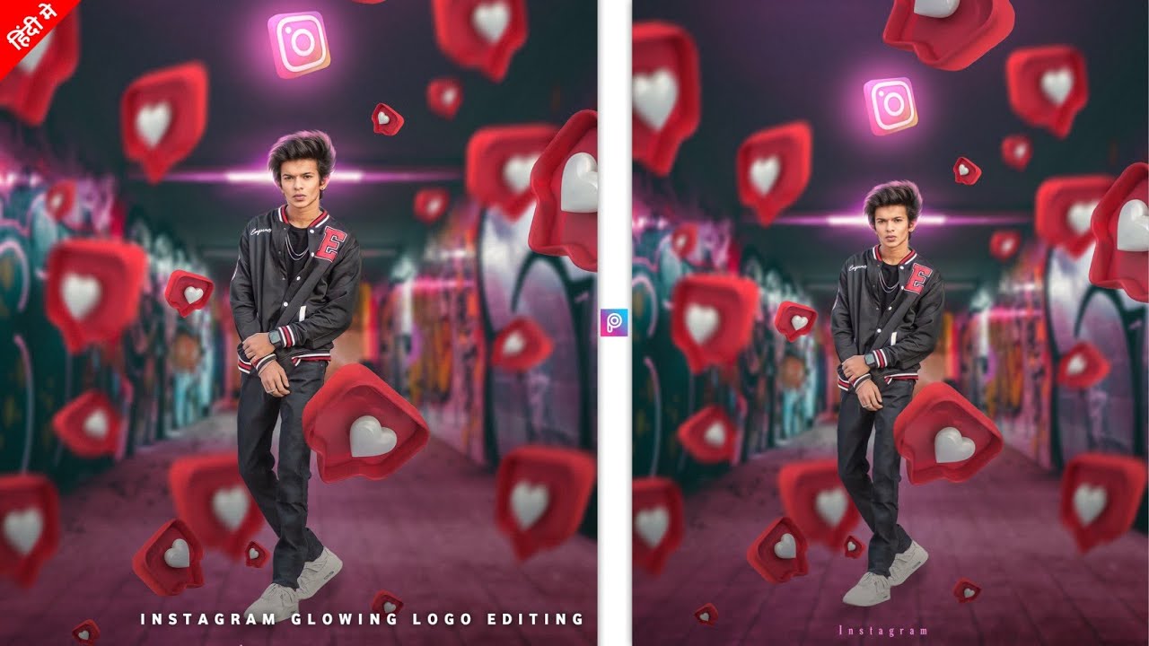 New Instagram Glowing Logo Concept Photo Editing in Picsart | Picsart Glowing Instagram Logo Editing