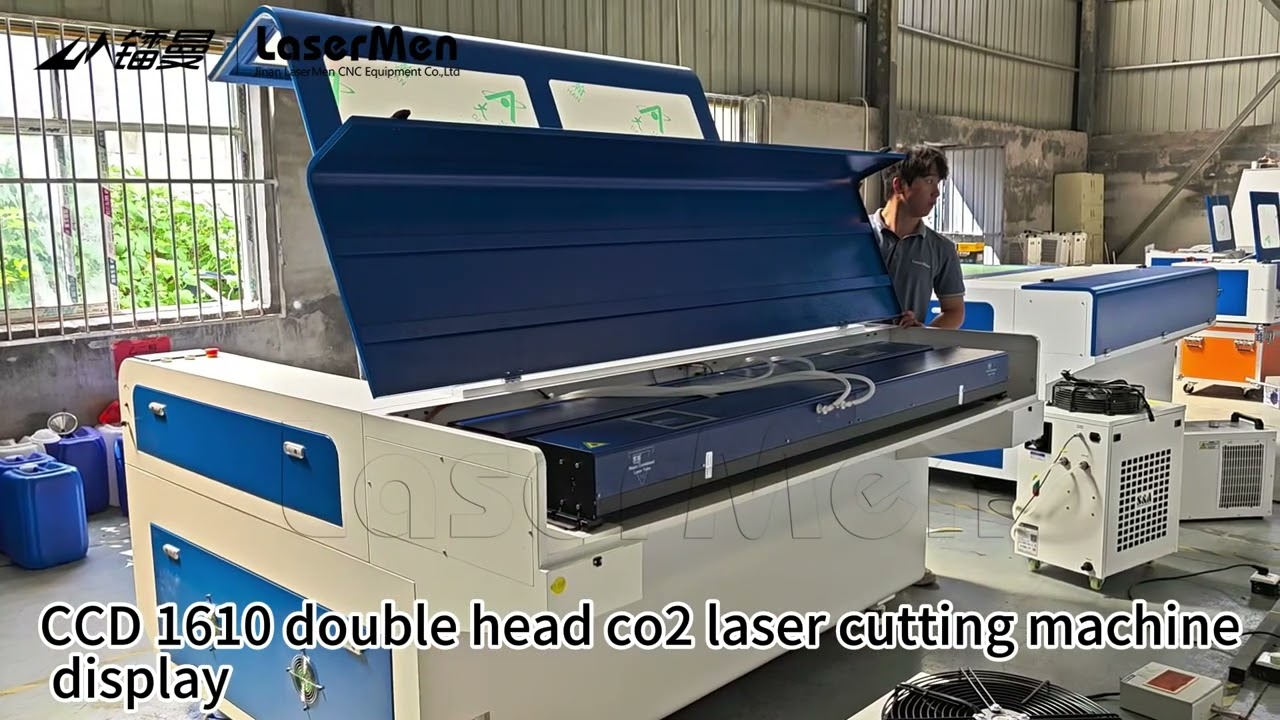 [LaserMen] LM-1610 double heads co2 laser cutting machine with CCD camera