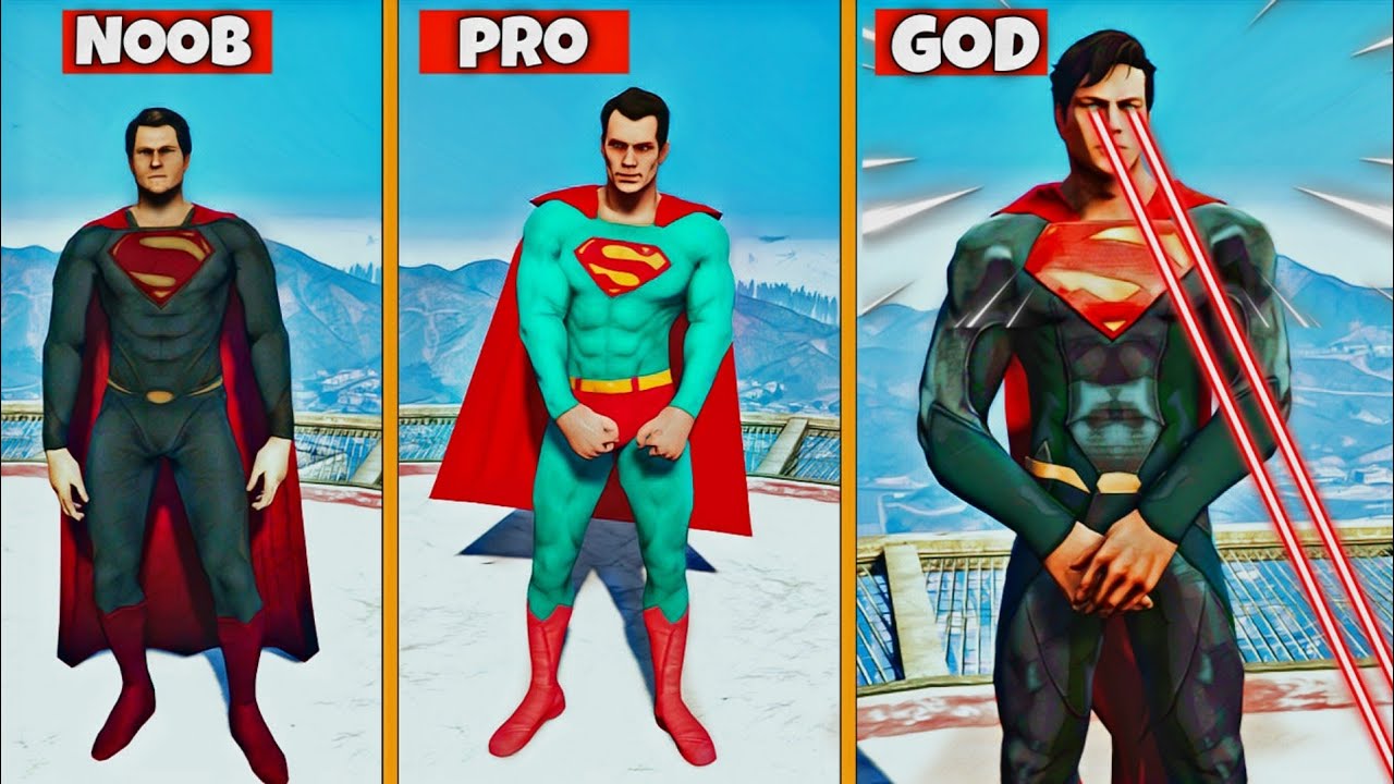 Upgrading NOOB SUPER MAN Into THE GOD SUPER MAN in GTA 5 !! ( GTA 5 MODS )