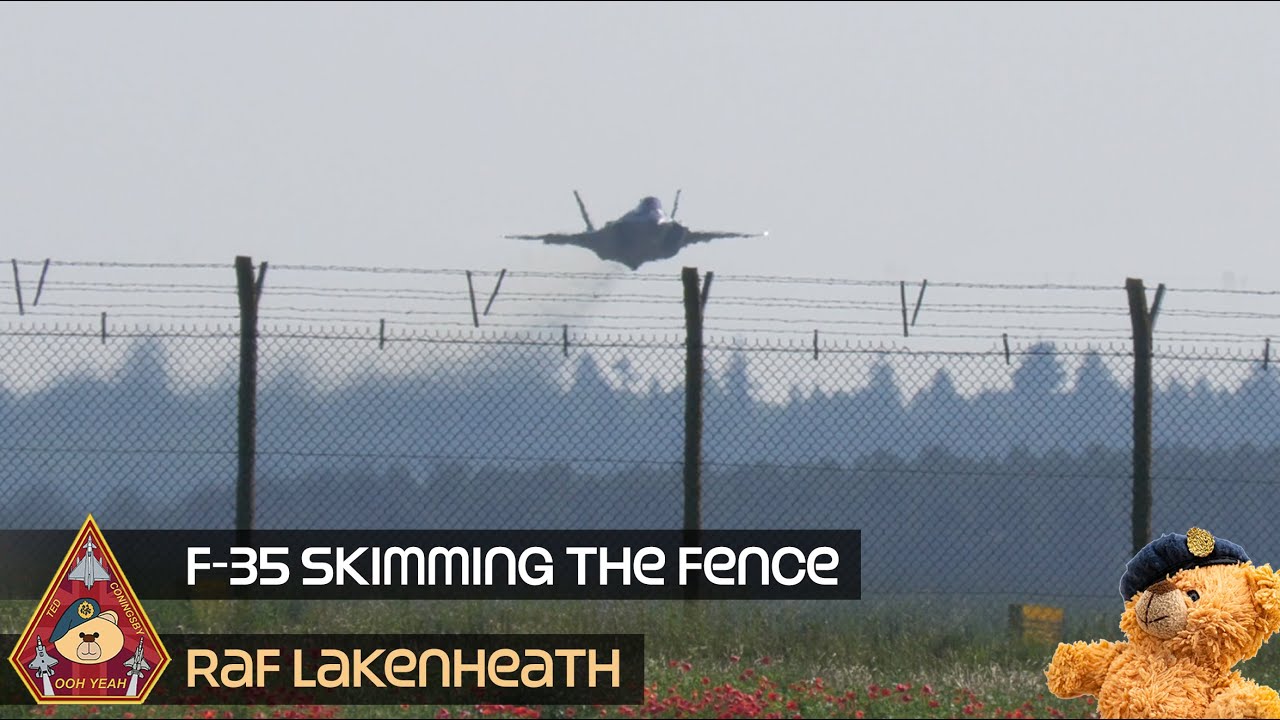 SKIMMING THE ACTUAL FENCE! THIS F-35 TOOK LOW APPROACH AND THE FENCE TO A NEW LEVEL • RAF LAKENHEATH