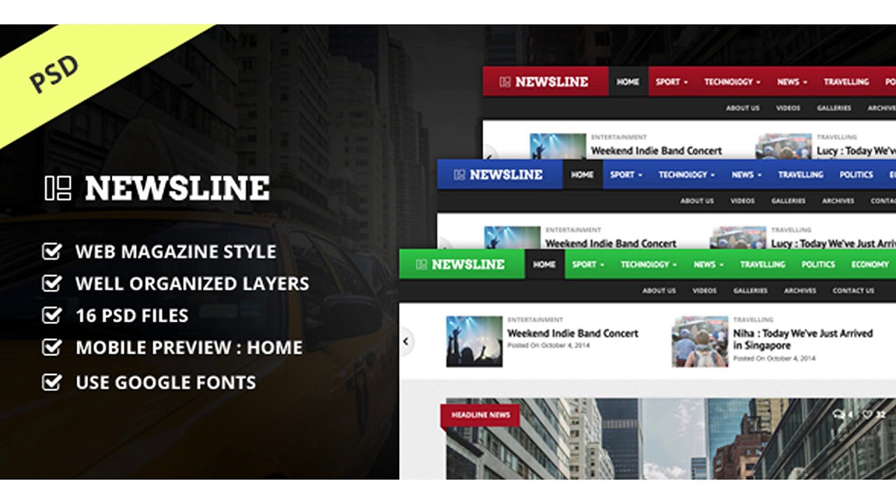 Newsline - Magazine PSD Template | Themeforest Website Templates and Themes