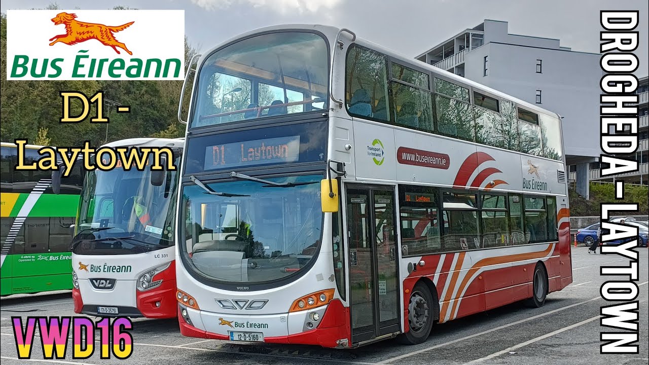 FULL Route Visual ~ Bus Éireann VWD16 ~ Volvo B9TL ~ Route D1 ( Drogheda - Laytown )