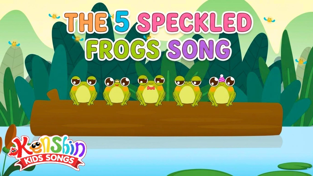 The 5 Speckled Frogs Song | Best Animated Kids Video for Learning Numbers!