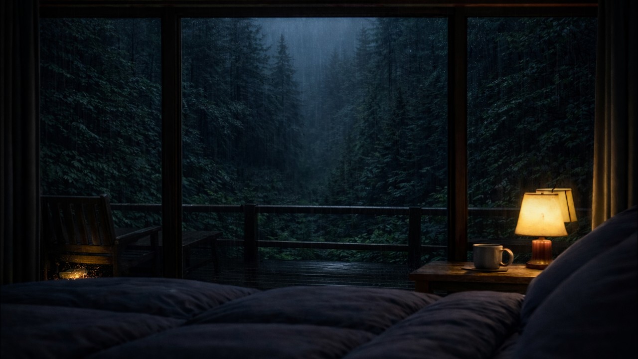 Nothing Happens for 2 Hours – Cabin Rain, Deep Forest Night