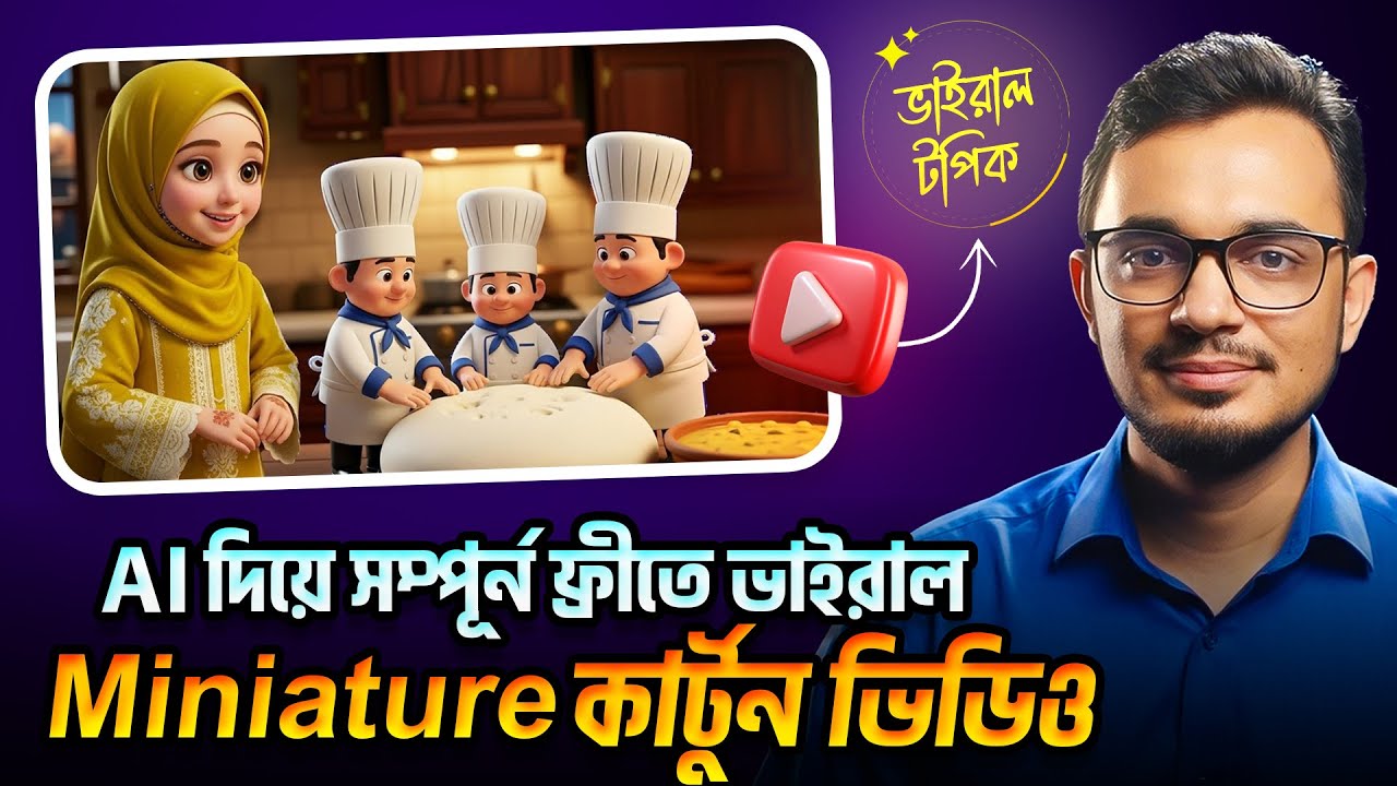AI দিয়ে ফ্রীতে ভাইরাল মিনিয়েচার কার্টুন ভিডিও তৈরির সিক্রেট ফর্মুলা  AI tutorial in bangla