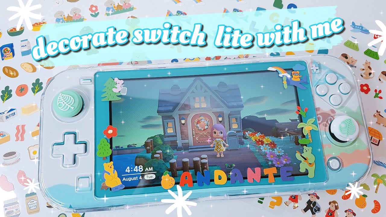 Decorate Nintendo Switch Lite Turquoise with Me/Animal Crossing Accessories Unboxing