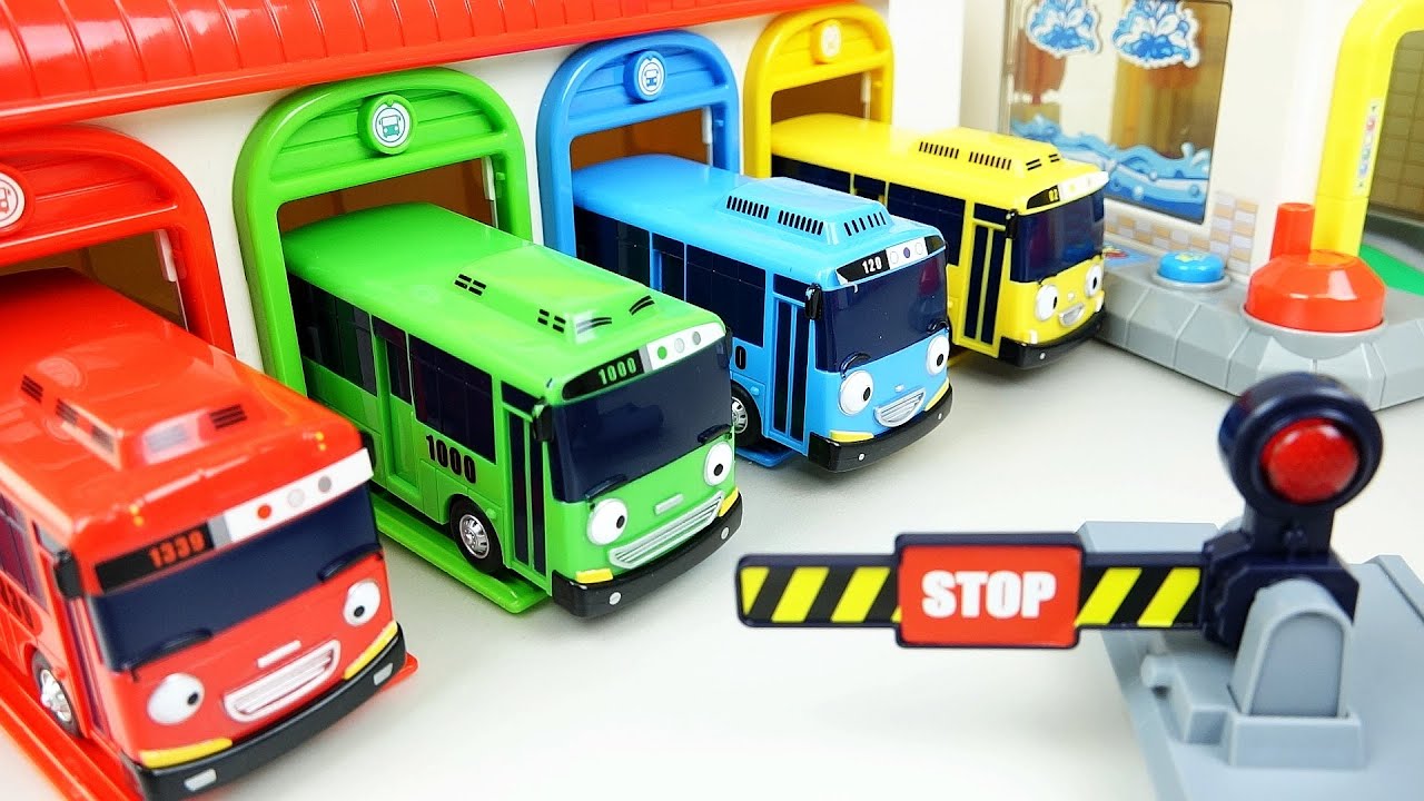 Tayo bus Car Wash, Garage toys play