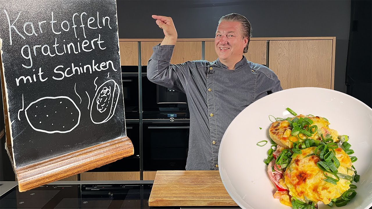 Gefüllte Kartoffeln gratiniert mit Schinken | Das schnelle Gericht