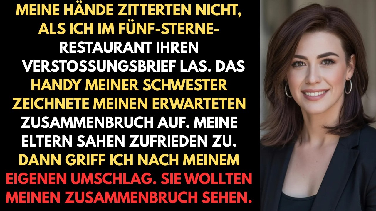 Meine Eltern überreichten mir beim Abendessen die Enterbungspapiere – dann schob ich ihnen