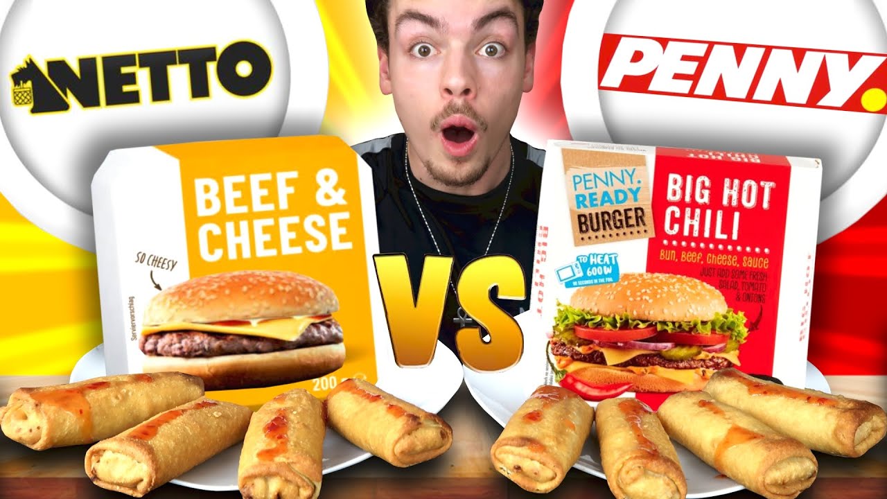 NETTO Essen VS PENNY Essen TESTEN für 24 STUNDEN (XXL Discounter-Vergleich🤔)