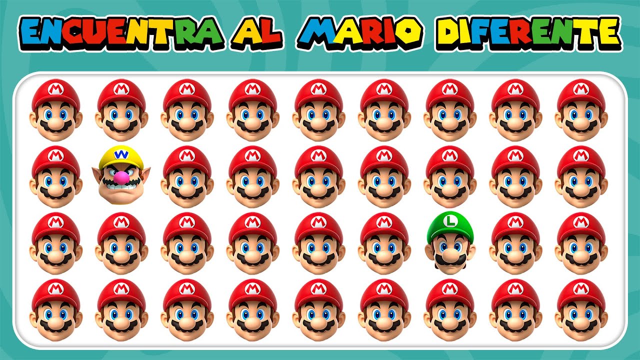 Encuentra el Emoji Diferente - Edición Super Mario 🍄⭐ | 40 niveles | Quiz Conejito