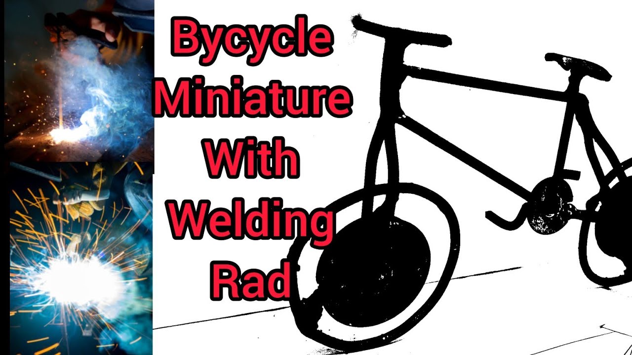DIY -making bycycle with welding rad with welding.miniature cycle. MINI BIKE