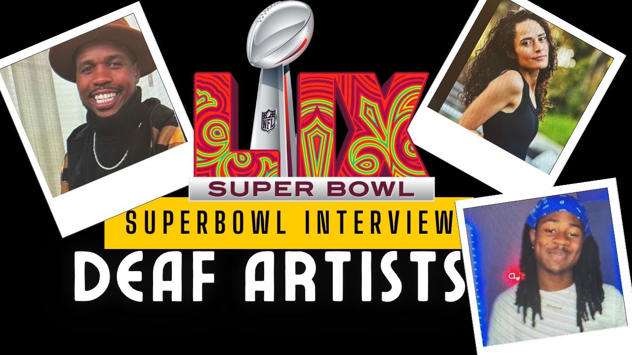 DEAF Superbowl performers having couch Interview