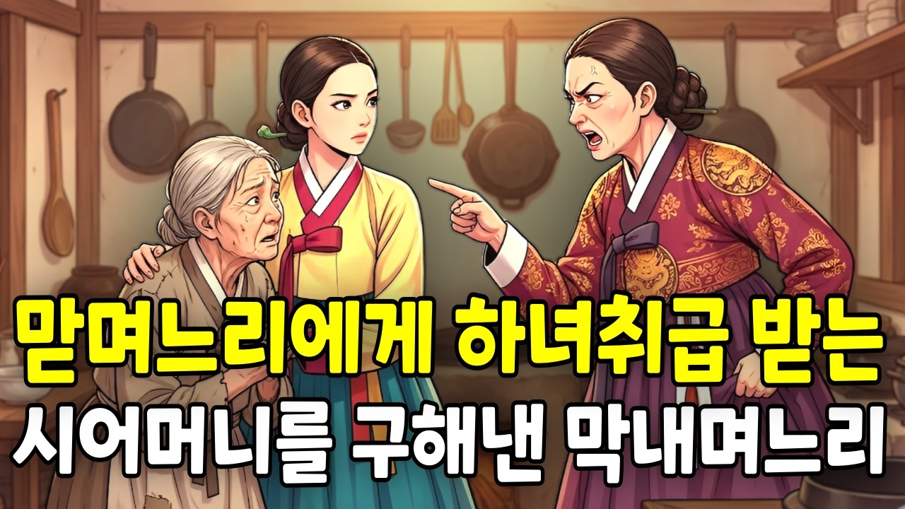 맏며느리 구박에 눈칫밥만 먹던 시어머니를 구해낸 지혜로운 막내며느리 | 야담·민담·전설·설화·옛날이야기·오디오북