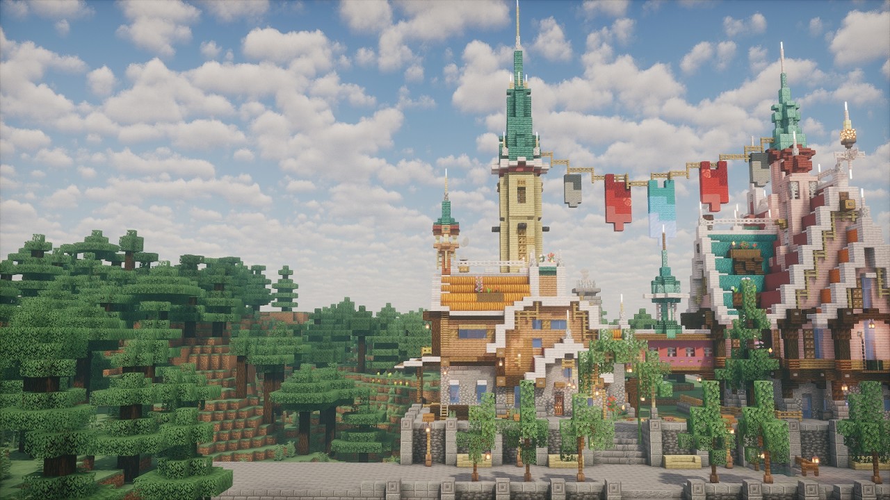 塔は屋根に刺すんじゃない、心に刺すもの #minecraft #minecraftbuilds #朱サバ #マイクラ
