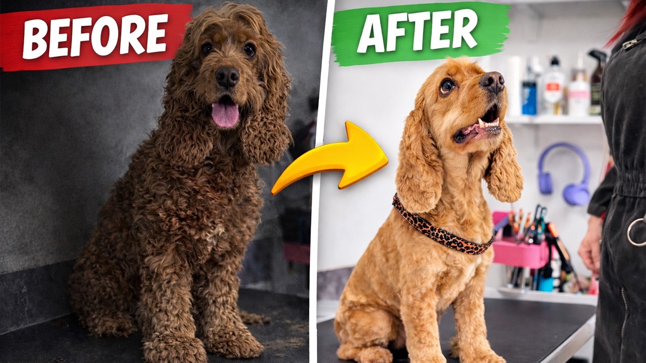 Spaniel Grooming Makeover | From Messy to Beautiful