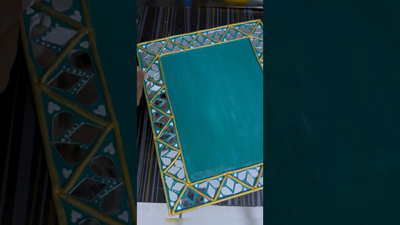 DIY lippan art photo frame 😱😱 #art #photoframe #lippanart #mirrorwork #mirrorcraft #clay