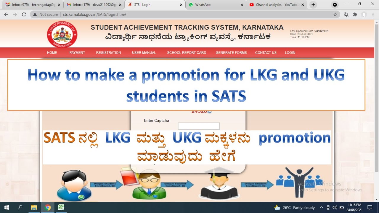 How to Make a LKG UKG Students Promotion in SATS