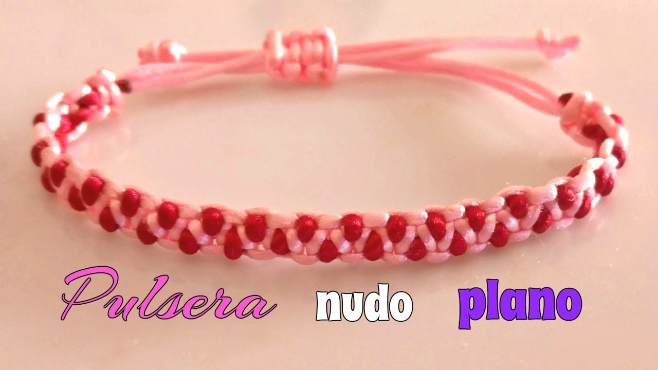PULSERA de NUDO BÁSICO MACRAME/ paso a paso.
