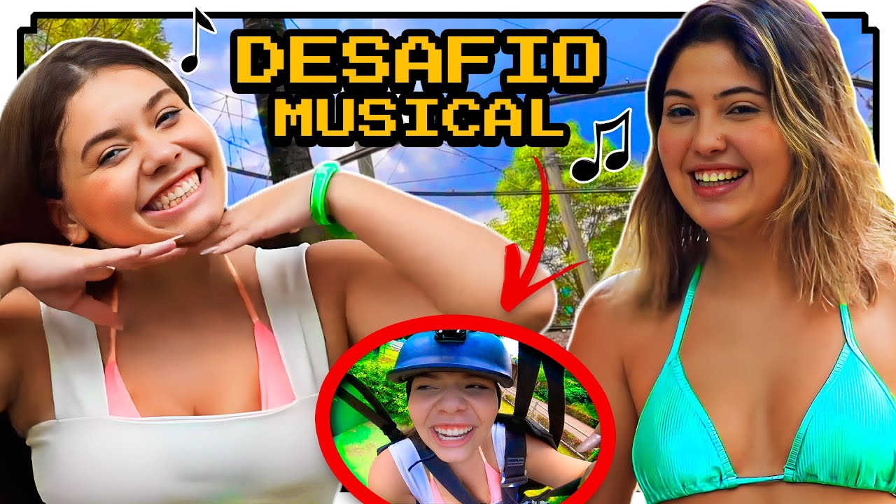 DESAFIO DA MÚSICA NA TIROLESA! ALGUÉM PRECISA FAZER AULA DE CANTO! | Gigi Braggion e Mari Menezes